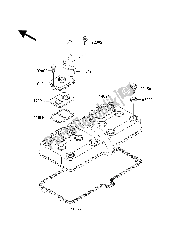 All parts for the Cylinder Head Cover of the Kawasaki ZZ R 600 1998