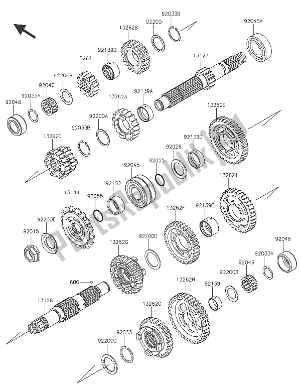 All parts for the Transmission of the Kawasaki Ninja ZX 6R ABS 600 2016