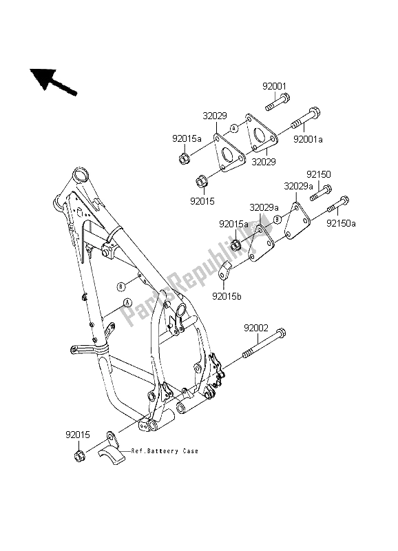 Tutte le parti per il Montaggi Della Struttura del Kawasaki KLR 650 1999