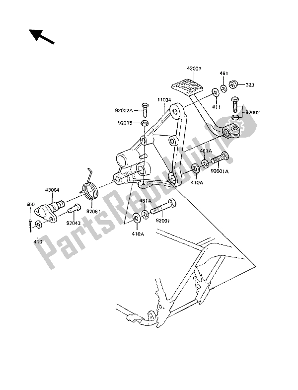 Tutte le parti per il Pedale Del Freno del Kawasaki Z 1300 1987