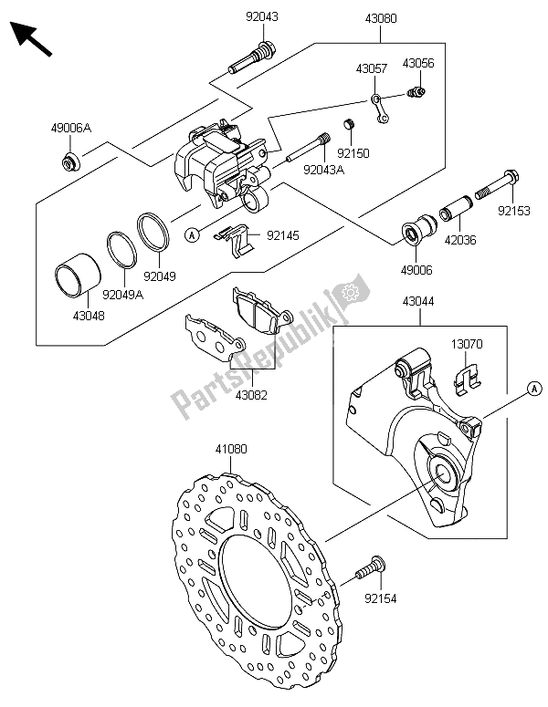 Todas las partes para Freno Trasero de Kawasaki Z 800 CDS 2013