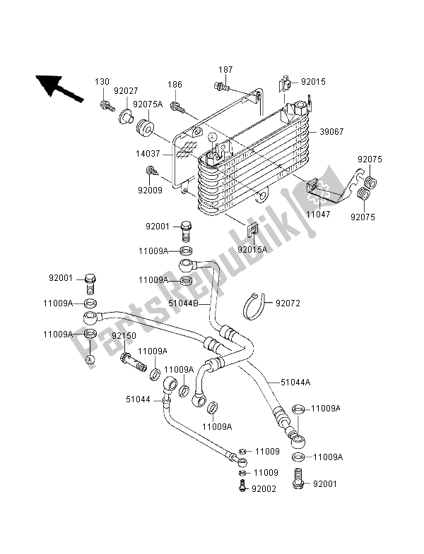 Toutes les pièces pour le Refroidisseur D'huile du Kawasaki ZZR 1100 1995