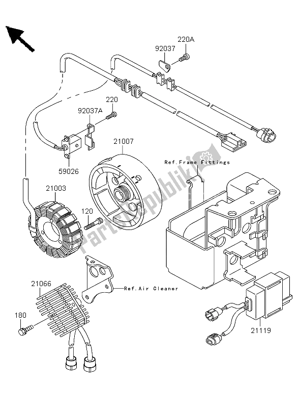 Alle onderdelen voor de Generator van de Kawasaki KLF 300 4X4 2003