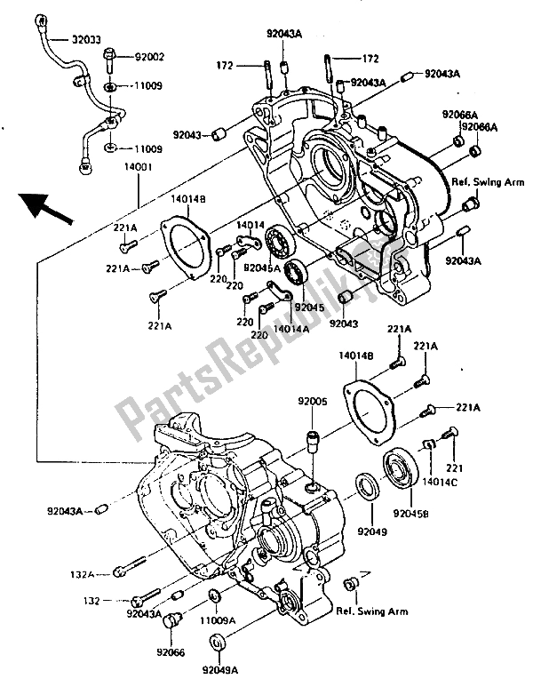 Toutes les pièces pour le Carter du Kawasaki KLR 600 1986