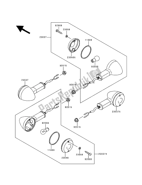 All parts for the Turn Signals of the Kawasaki Zephyr 750 1994