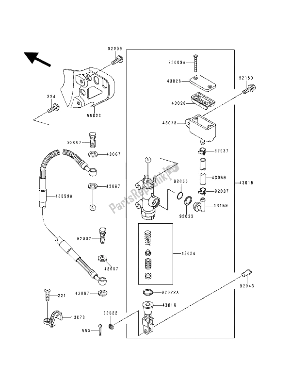 Todas las partes para Cilindro Maestro Trasero de Kawasaki KX 250 1994