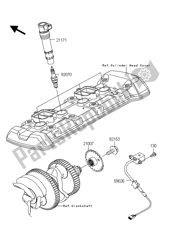 All parts for the Ignition System of the Kawasaki Z 1000 2011