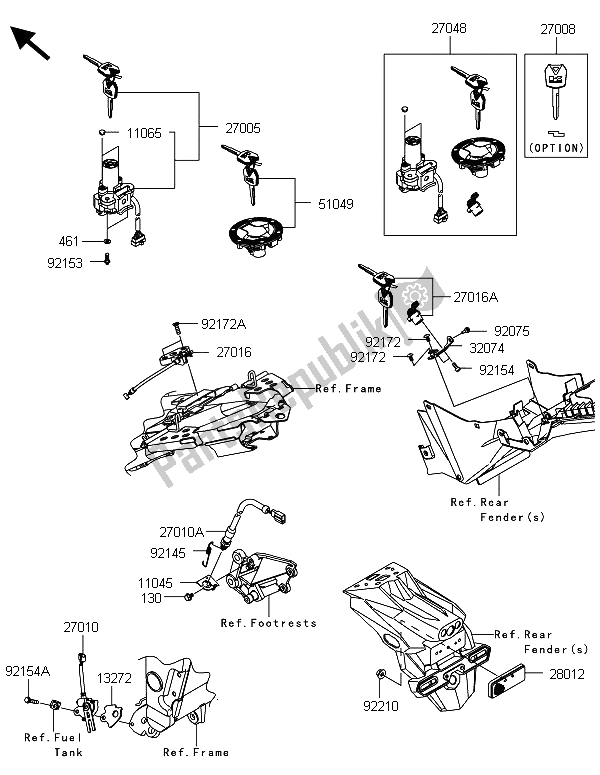 Tutte le parti per il Interruttore Di Accensione del Kawasaki Ninja 300 2013