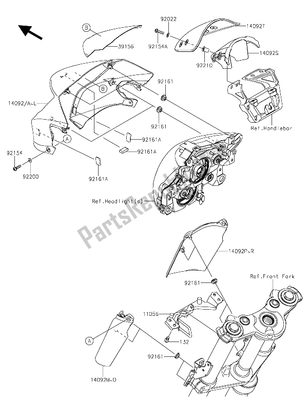 Wszystkie części do Os? Ona Kawasaki ER 6N 650 2015