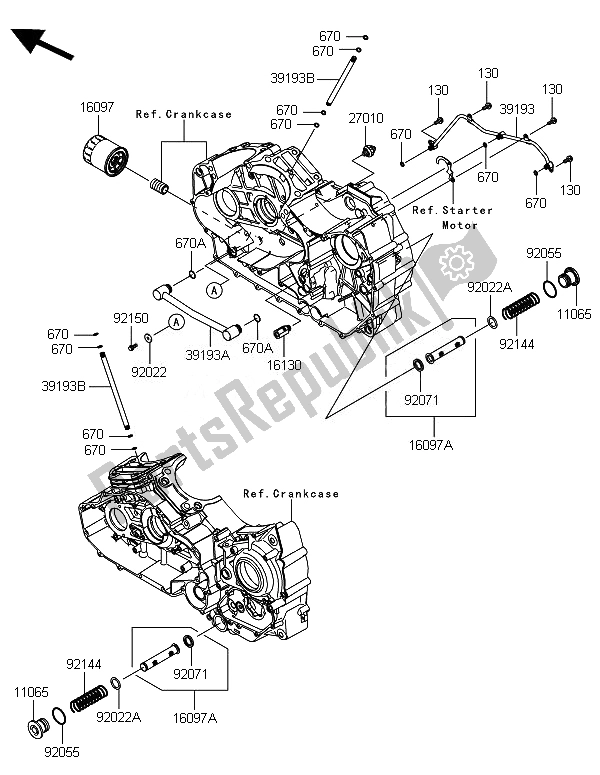 Toutes les pièces pour le Filtre à L'huile du Kawasaki VN 1700 Voyager ABS 2014