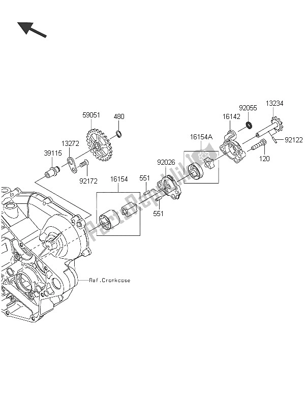 Todas las partes para Bomba De Aceite de Kawasaki KX 450F 2016