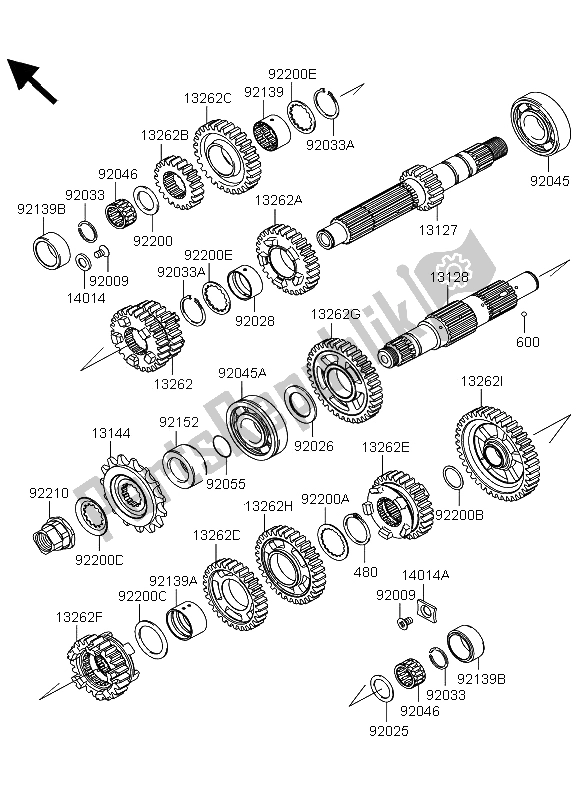 All parts for the Transmission of the Kawasaki Versys ABS 650 2013