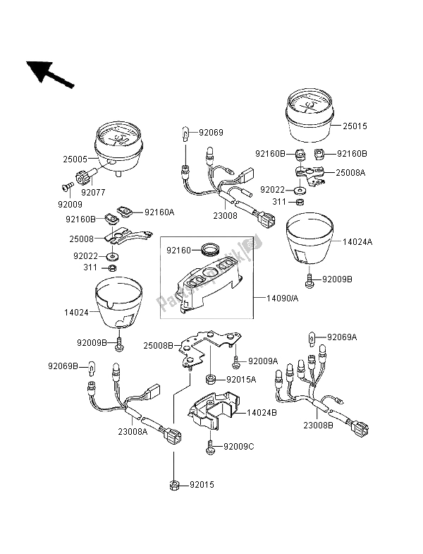 Toutes les pièces pour le Mètre du Kawasaki Zephyr 550 1996