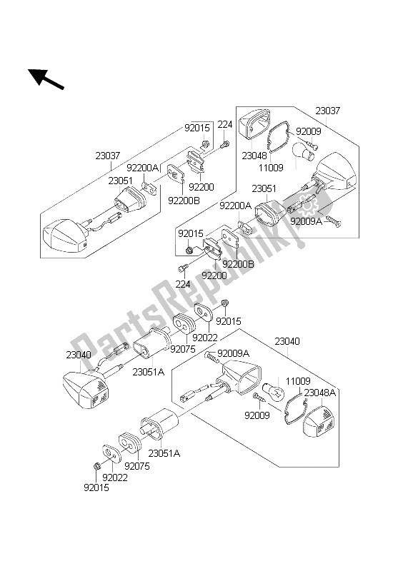 Tutte le parti per il Indicatori Di Direzione del Kawasaki ZXR 1200S 2004
