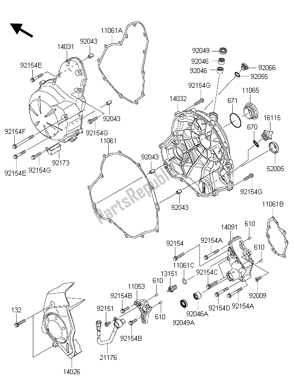 Todas las partes para Cubierta (s) Del Motor de Kawasaki ER 6F 650 2015