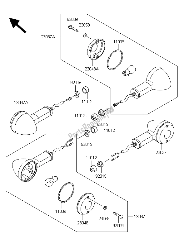 Toutes les pièces pour le Clignotants du Kawasaki W 650 2006