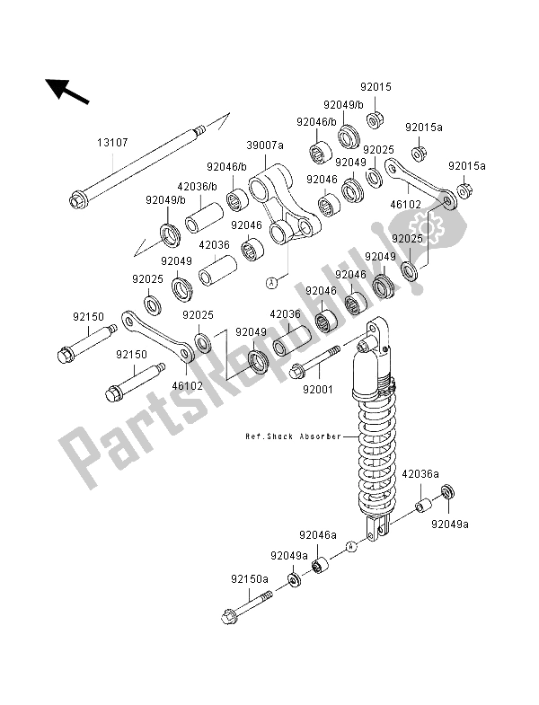 Tutte le parti per il Sospensione del Kawasaki KLX 250R 1996