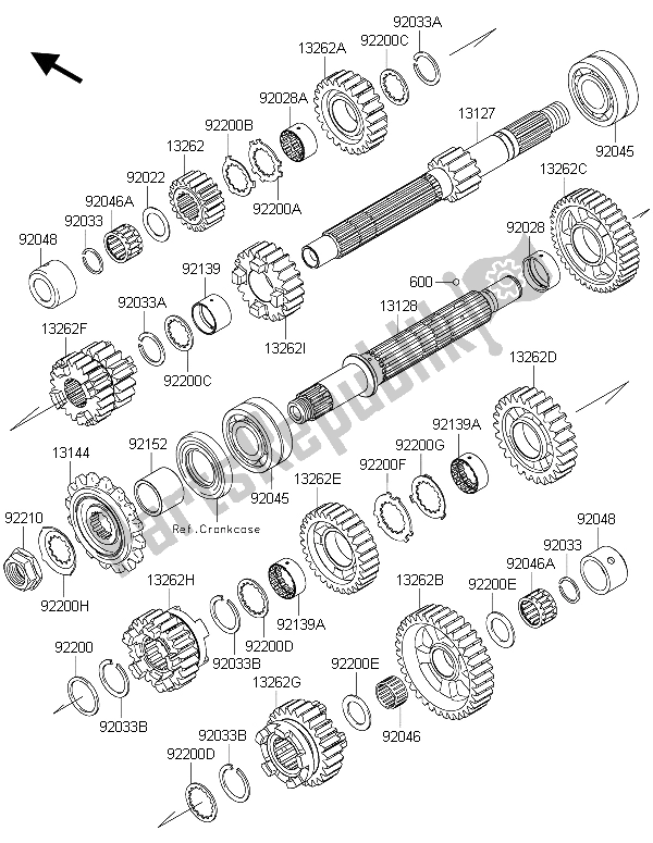 Toutes les pièces pour le Transmission du Kawasaki Versys 1000 2015