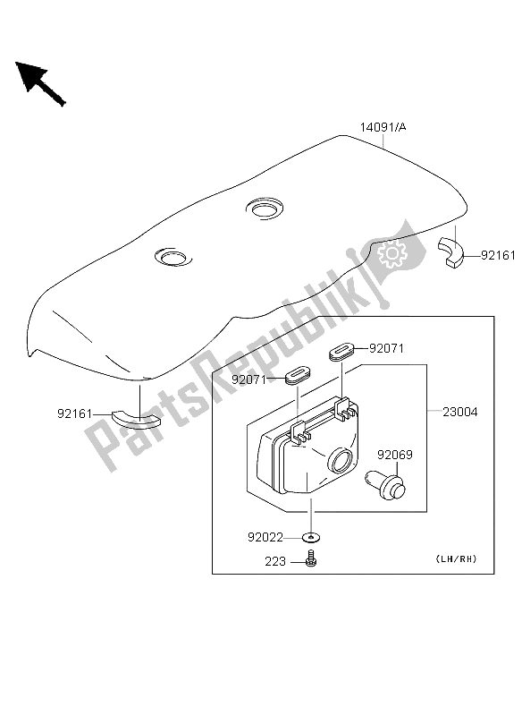 All parts for the Headlight of the Kawasaki KVF 360 4X4 2003