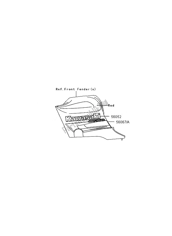 Tutte le parti per il Decalcomanie (rosso) (eu) del Kawasaki KVF 360 2007