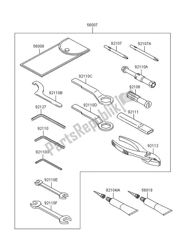 Toutes les pièces pour le Outils Propriétaires du Kawasaki ER 6N ABS 650 2007