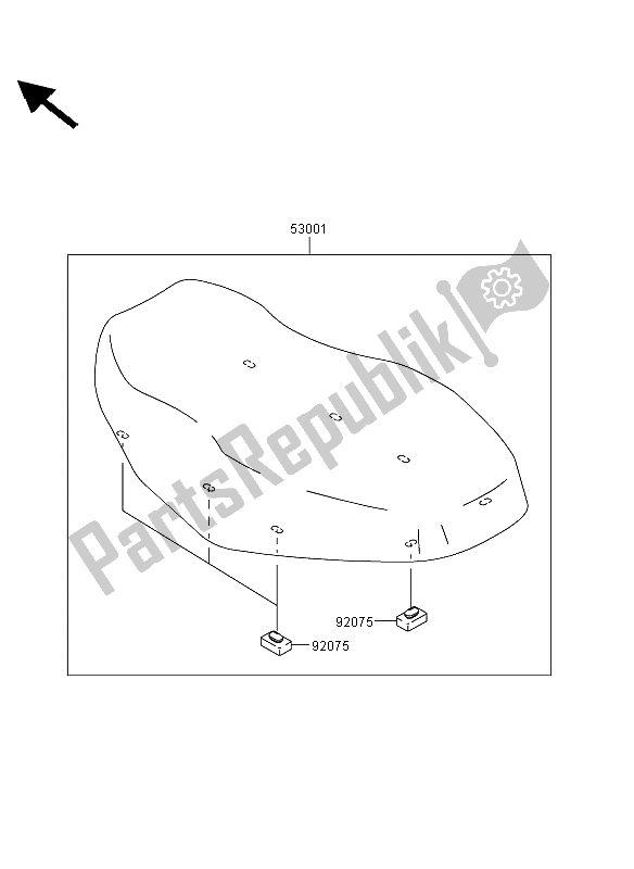 All parts for the Seat of the Kawasaki KVF 360 4X4 2012