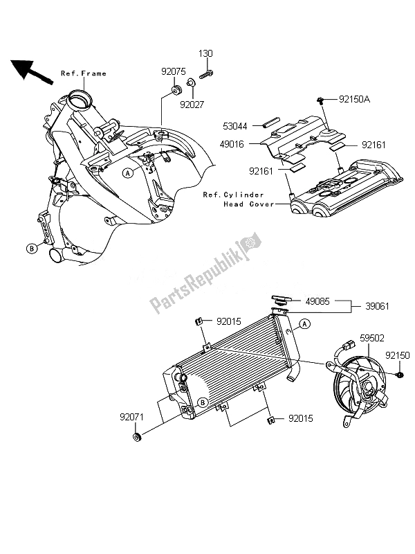 Todas as partes de Radiador do Kawasaki Versys ABS 650 2010