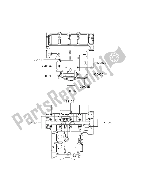 All parts for the Crankcase Bolt Pattern of the Kawasaki ZXR 400 1998