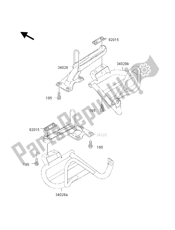 Todas las partes para Reposapiés de Kawasaki KLF 300 4X4 2002