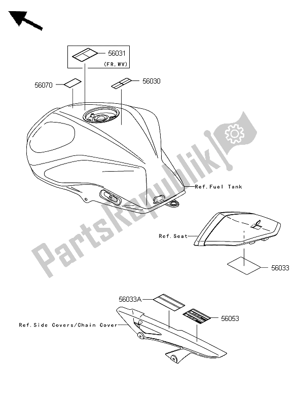 Todas las partes para Etiquetas de Kawasaki Z 1000 2009