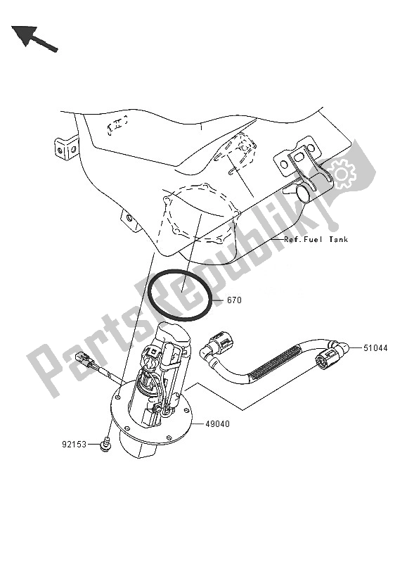 Todas las partes para Bomba De Combustible de Kawasaki Ninja ZX 6 RR 600 2005