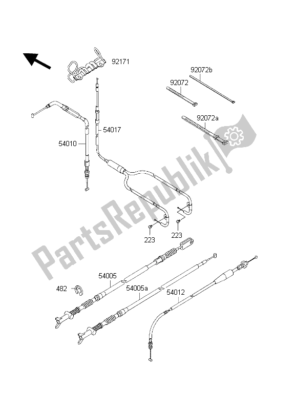 All parts for the Cables of the Kawasaki KVF 650 Prairie 2002