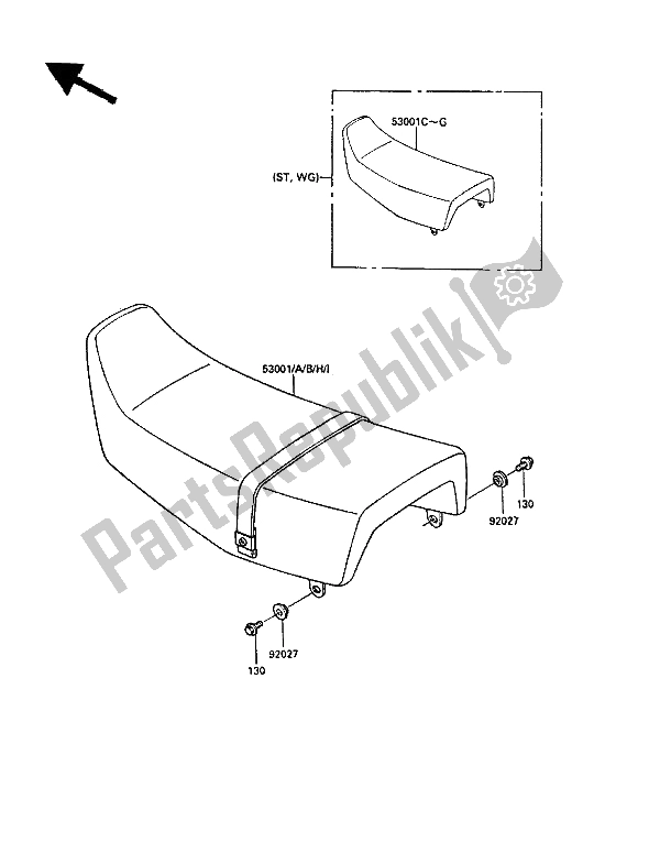 Tutte le parti per il Posto A Sedere del Kawasaki KLR 250 1987