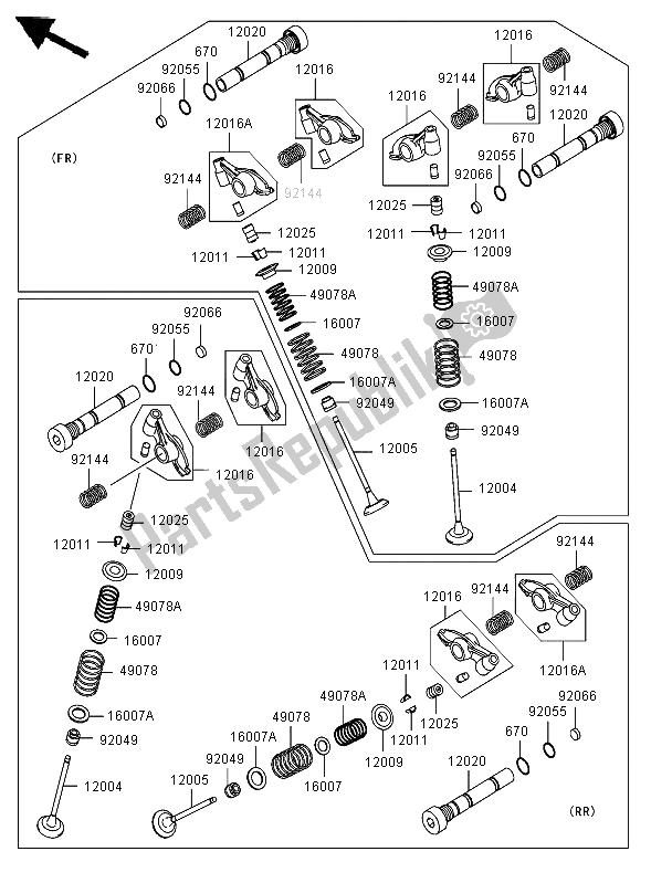 Alle onderdelen voor de Klep van de Kawasaki VN 1600 Classic Tourer 2006