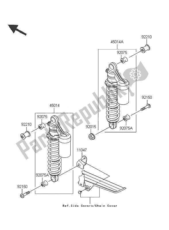 All parts for the Suspension & Shock Absorber of the Kawasaki ZRX 1200R 2005