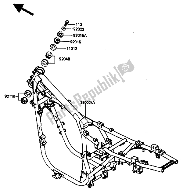 Wszystkie części do Rama Kawasaki ZX 400 1987