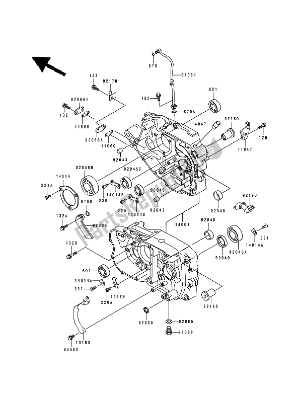 Tutte le parti per il Carter del Kawasaki Estrella 250 1994