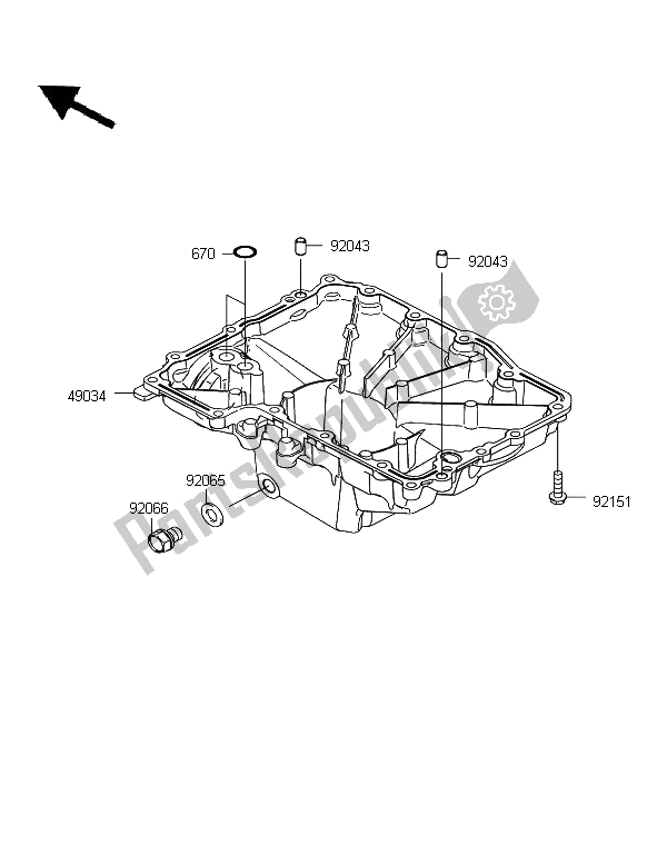 All parts for the Oil Pan of the Kawasaki Z 1000 SX ABS 2012