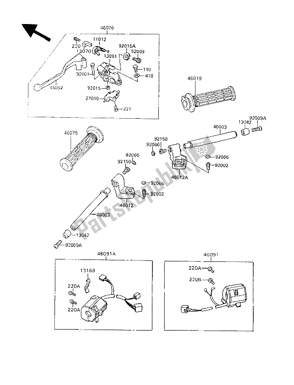 Todas las partes para Manillar de Kawasaki GPX 600R 1994