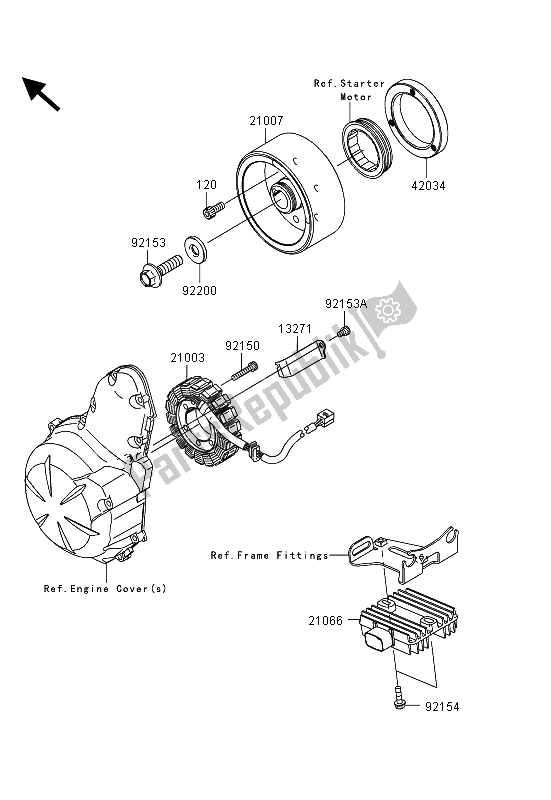 Tutte le parti per il Generatore del Kawasaki ER 6F 650 2013