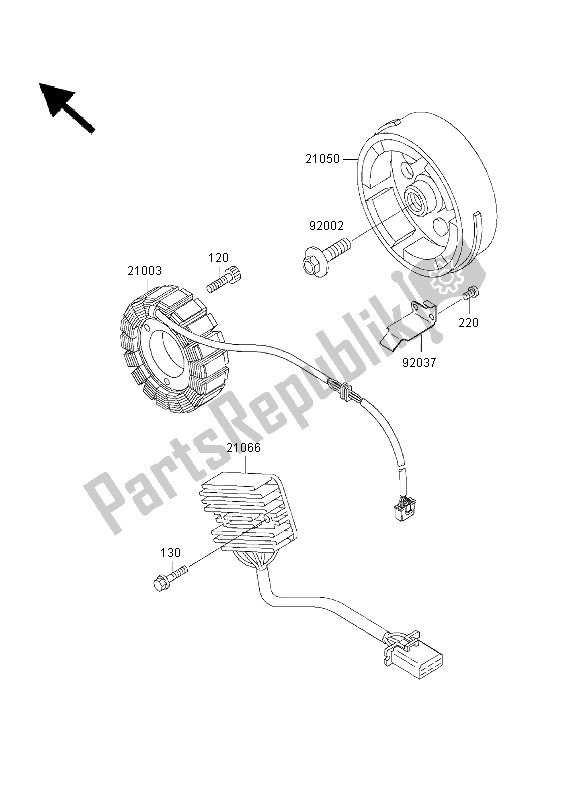 Tutte le parti per il Generatore del Kawasaki GPZ 500S 2003