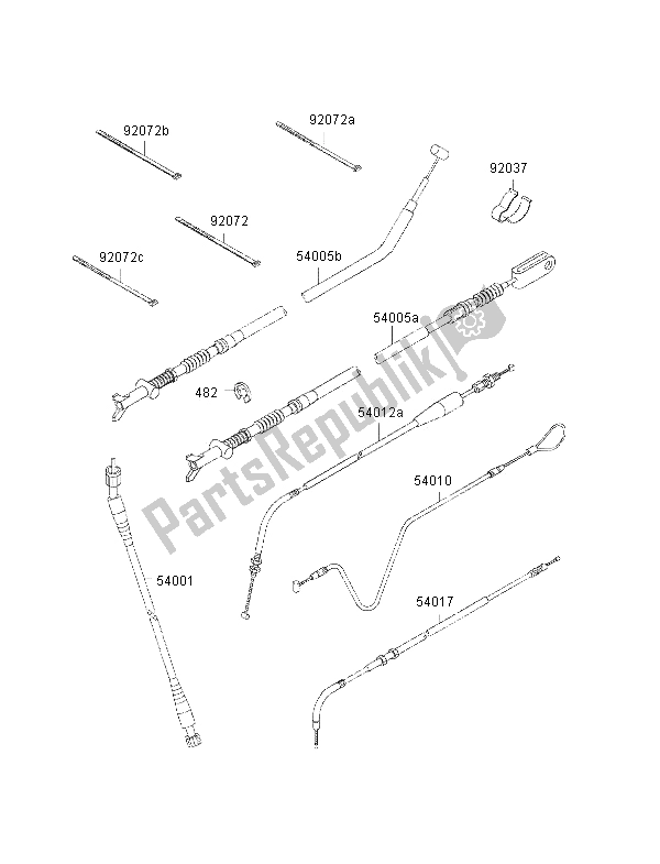 All parts for the Cables of the Kawasaki KVF 300 2002