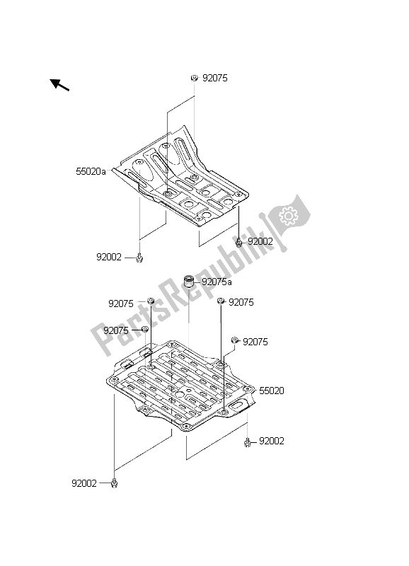 All parts for the Optional Parts (guard) of the Kawasaki KVF 650 4X4 2003