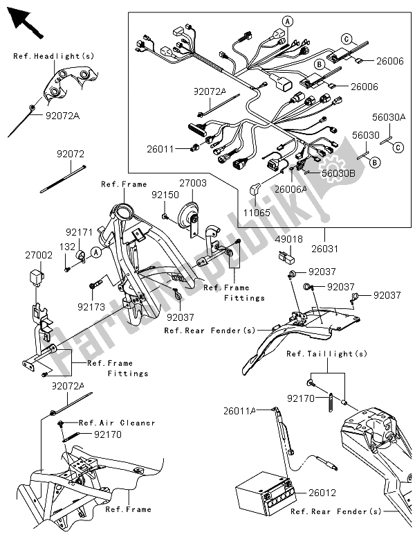 All parts for the Chassis Electrical Equipment of the Kawasaki KLX 125 2013