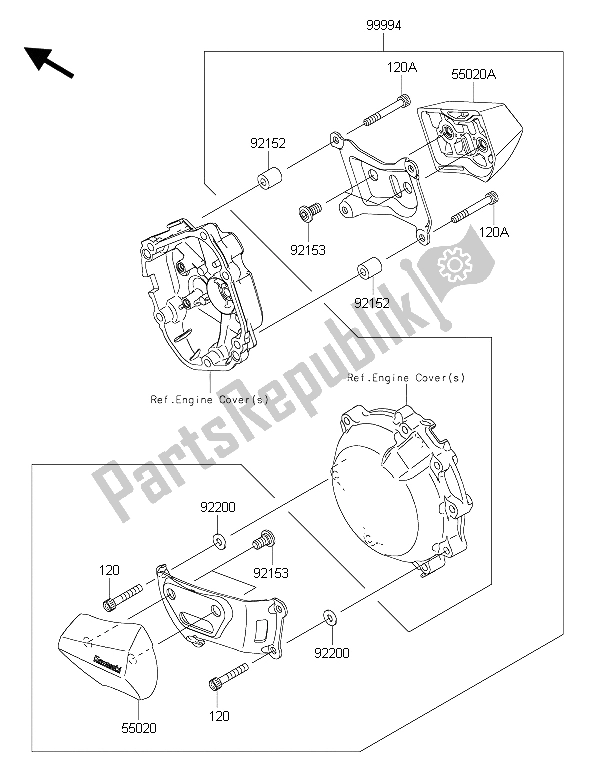 Todas las partes para Accesorio (protector Del Motor) de Kawasaki Ninja ZX 10R 1000 2015