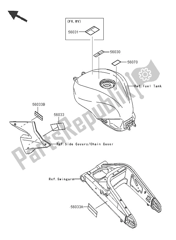 Todas las partes para Etiquetas de Kawasaki Ninja ZX 10R 1000 2005