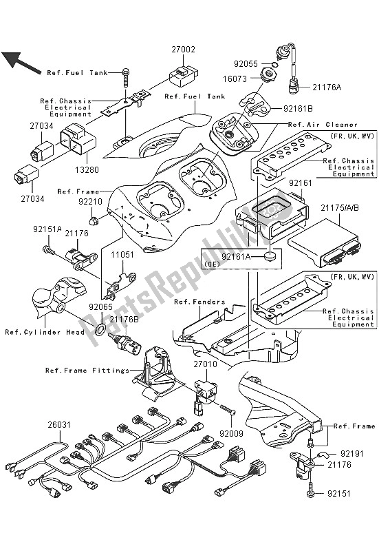 Tutte le parti per il Iniezione Di Carburante del Kawasaki Ninja ZX 12R 1200 2005