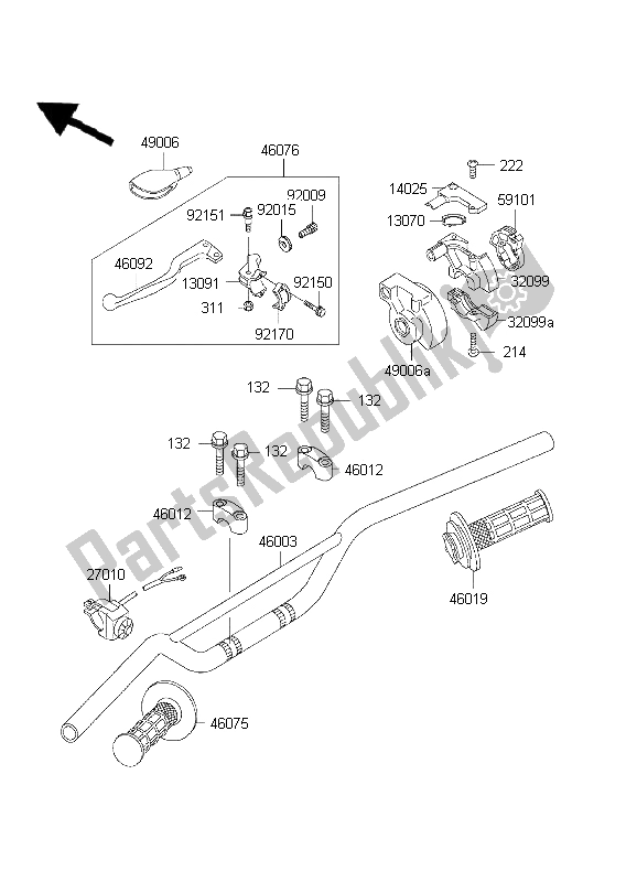 Toutes les pièces pour le Guidon du Kawasaki KX 85 LW 2003