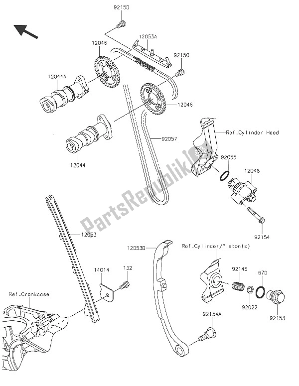 All parts for the Camshaft(s) & Tensioner of the Kawasaki Z 250 SL 2016