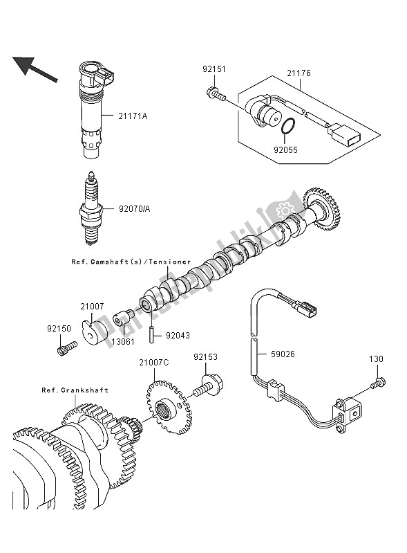 All parts for the Ignition System of the Kawasaki Ninja ZX 12R 1200 2005